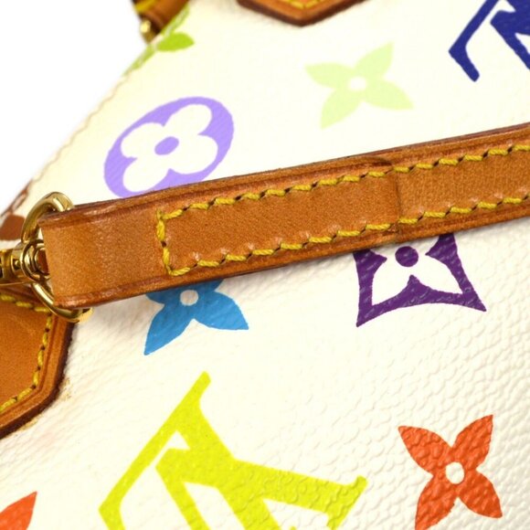 Louis Vuitton White Multicolor Mini Speedy Handbag - Picture 6 of 9